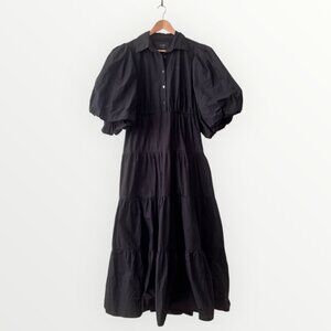 ALEEZA Paris Puff Sleeve Tiered Maxi Dress